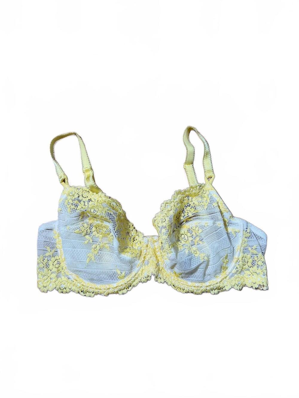 Wacoal Yellow Lacey Feminine Bra Size 36C